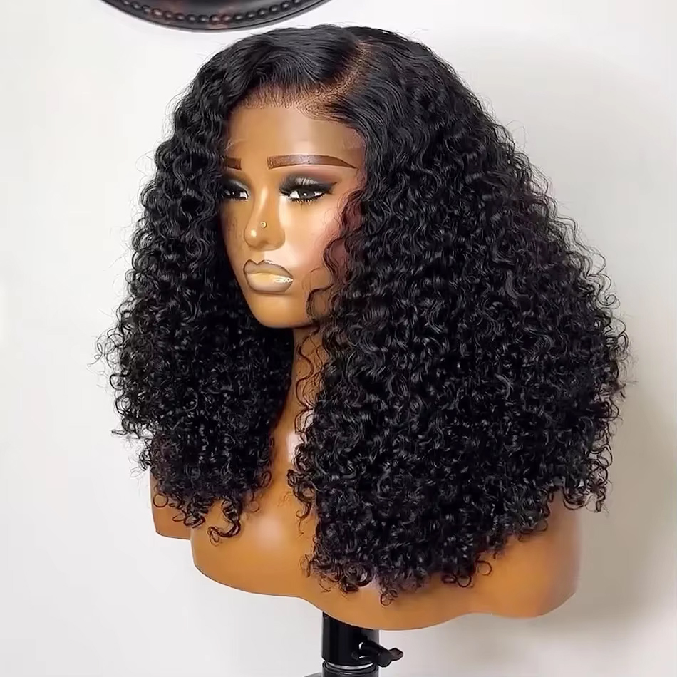 Wig Bob Pendek Keriting 230% 1 - Glueless Wear And Go Human Hair Wig ulasan dan harga