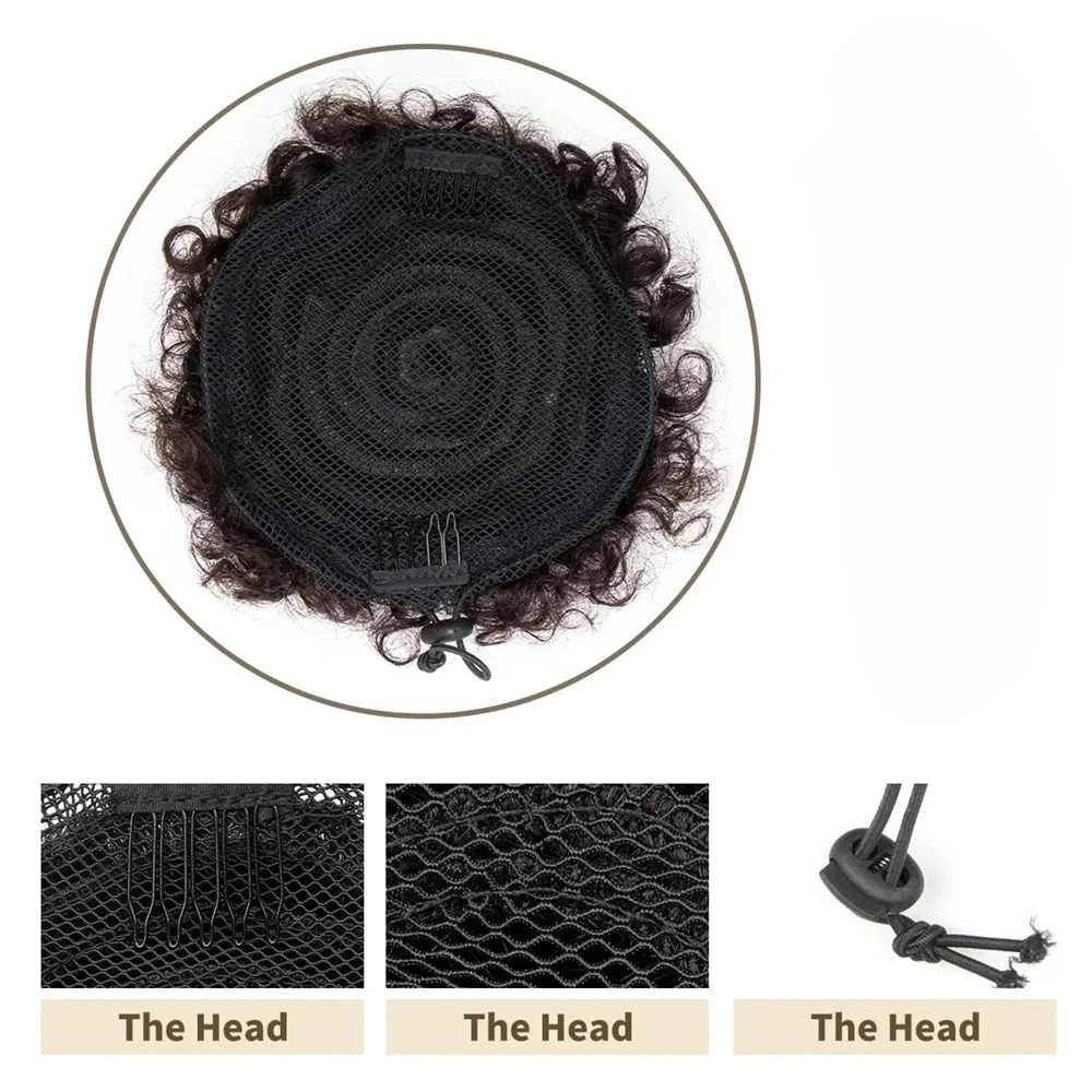 1PC/Pak Rambut Puff Anak-anak  - Drawstring Afro Curly Puff Ponytail ulasan dan harga