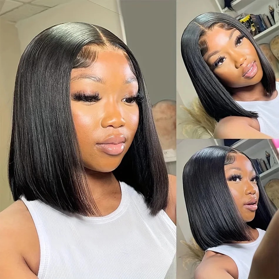 Wig Bob Rambut Manusia Pendek  - Glueless Wear And Go Human Hair Wig ulasan dan harga