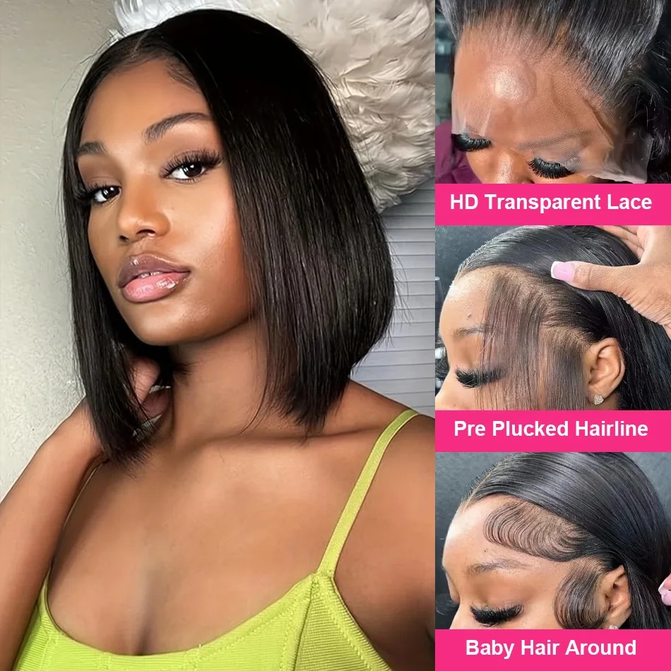 Wig Bob Rambut Manusia Pendek  - Glueless Wear And Go Human Hair Wig ulasan dan harga