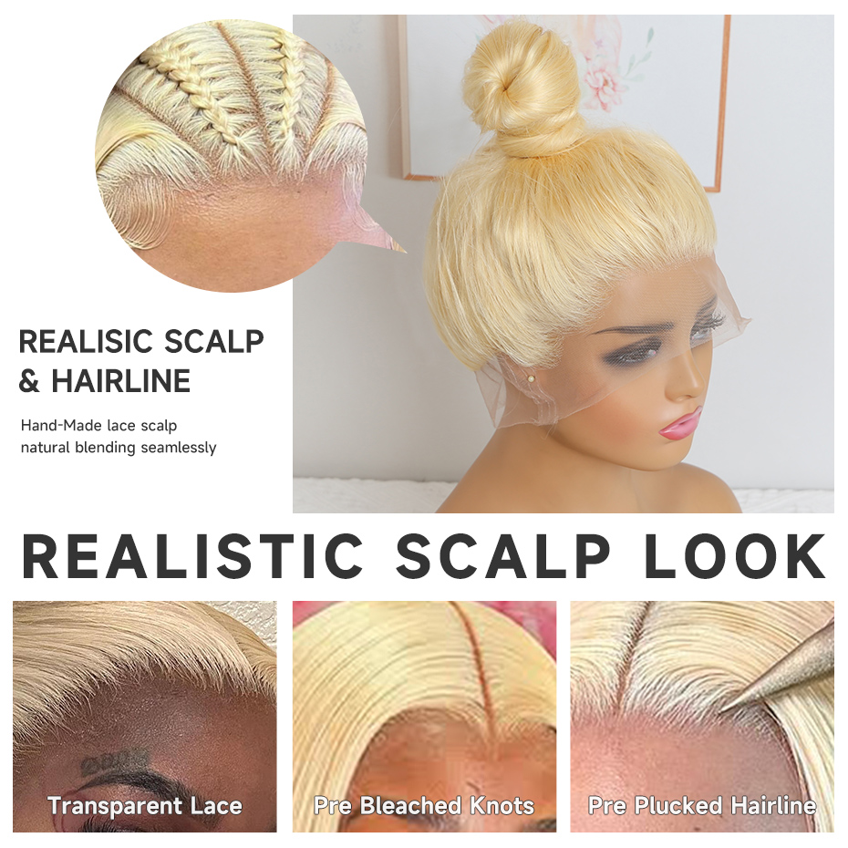 Wig Rambut Manusia Lurus 40 42 - Hd Lace Frontal Wig Human Hair Pre Plucked ulasan dan harga
