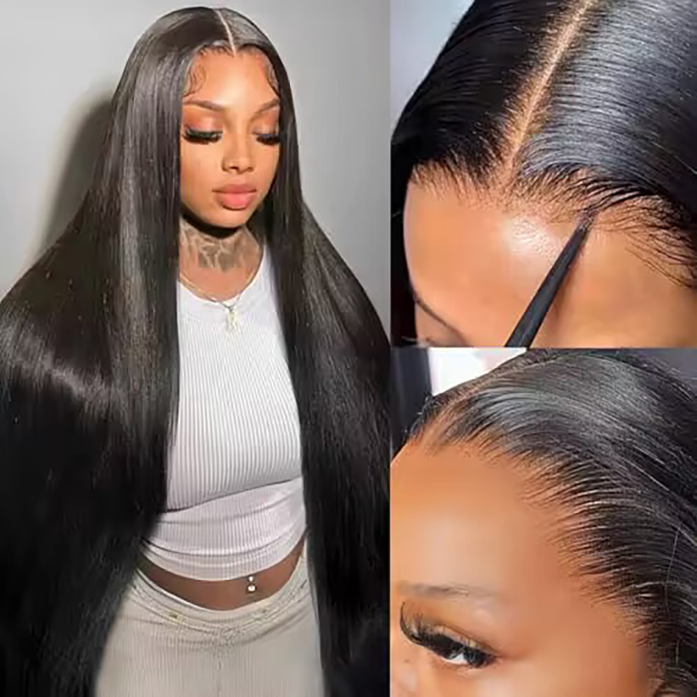 Wig Rambut Manusia Lurus Alami - Hd Lace Frontal Wig Human Hair Pre Plucked ulasan dan harga