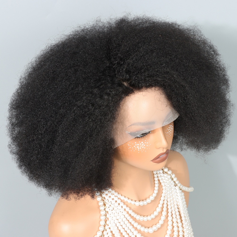 Wig Afro 14 Inch untuk Wanita  - Glueless Wear And Go Human Hair Wig ulasan dan harga