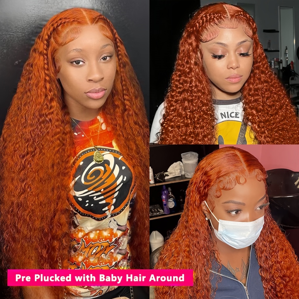 Wig Rambut Ikal Air Warna Oran - Lace Front Wigs ulasan dan harga