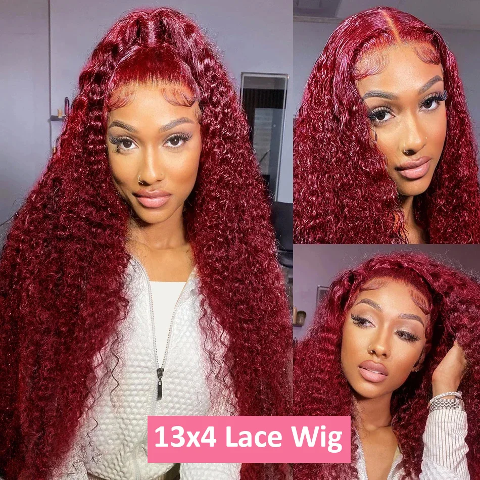 Wig Rambut Manusia Burgundy De - Lace Front Wigs ulasan dan harga