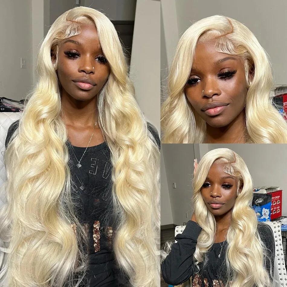 Wig Rambut Manusia 613 Blonde  - 613 Blonde Body Wave Lace Front Wig ulasan dan harga