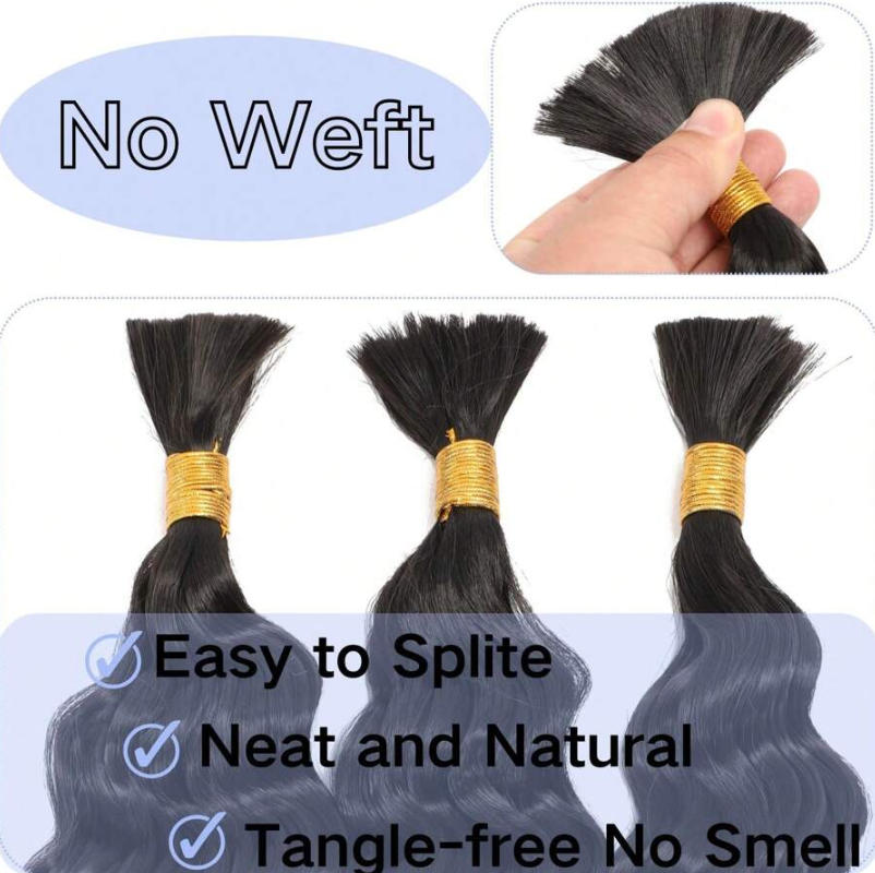 Rambut Manusia Tanpa Weft Untu - Water Wave Bulk Human Hair For Braiding ulasan dan harga