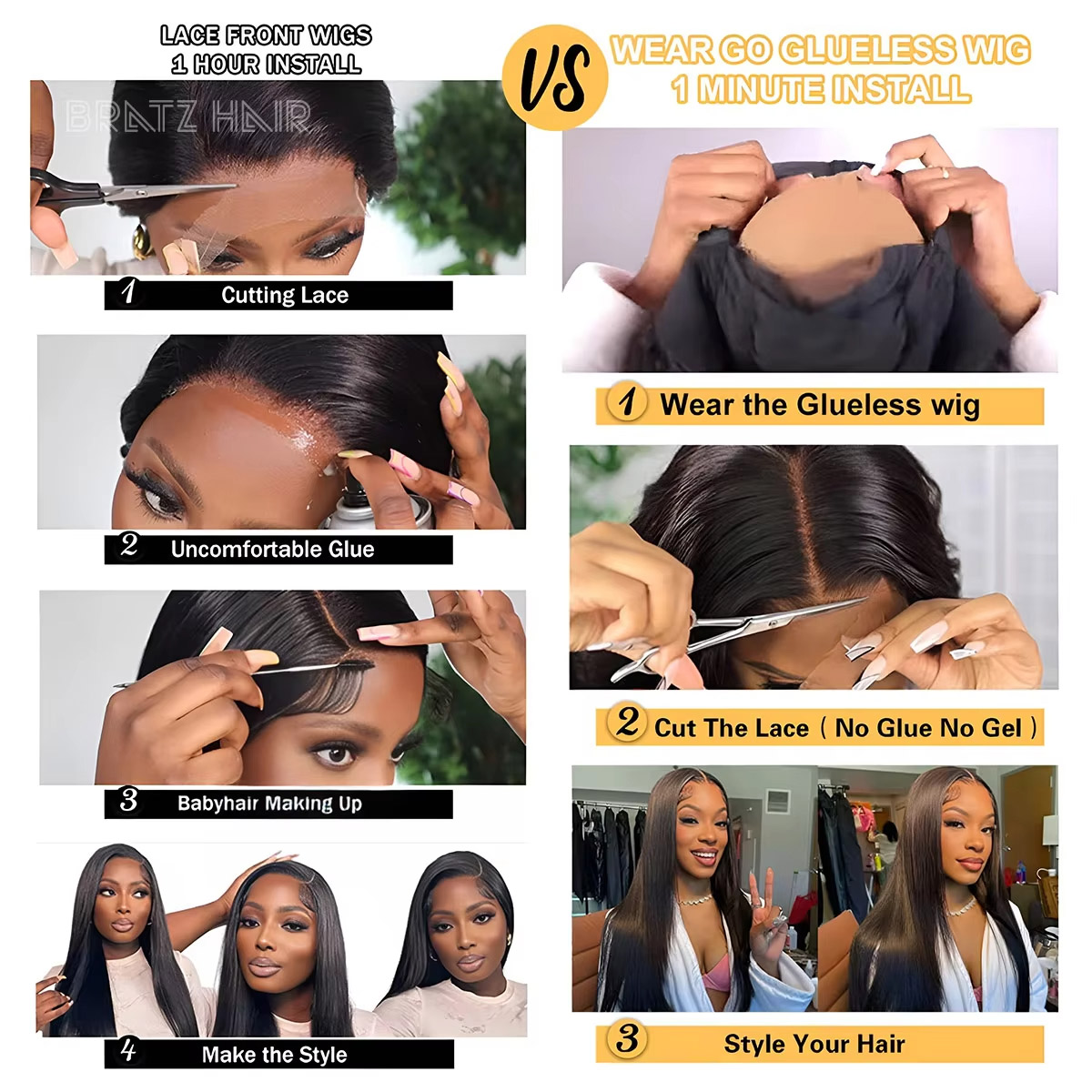 Wig Bob Rambut Manusia Super D - Glueless Wear And Go Human Hair Wig ulasan dan harga
